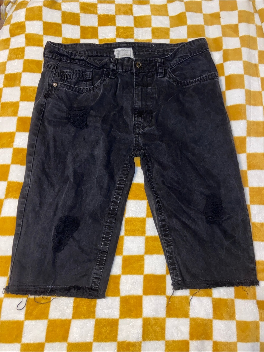 SMOKE RISE NY BLACK JEAN SHORTS JORTS 13”